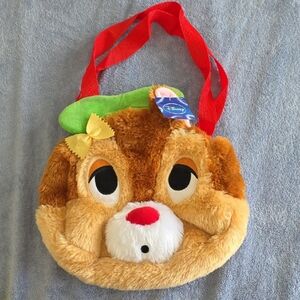 Rare Disney Chipmunk Face Plush Tote